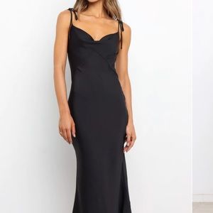 NWT Petal & Pup Dreamland Dress - Black Satin Midi Slip